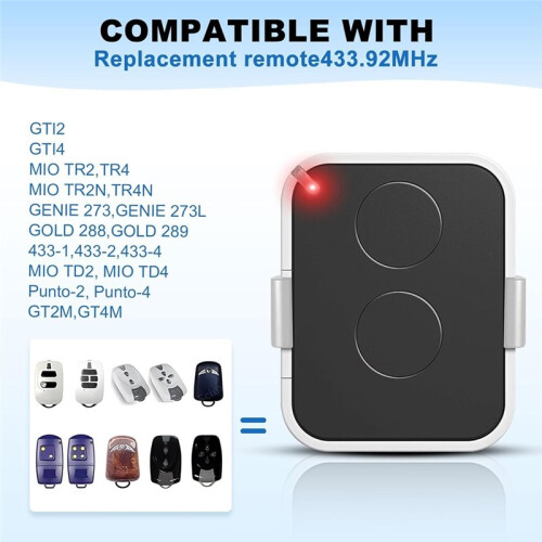 3pcs 2 Channels 433.92MHz Rolling Code Gate Remote Control - Replacement for ON1E,ON2E,ON4E -for Gate and Garage Engines 2