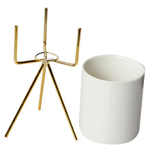 2Pcs Practical Golden Ceramic Chopstick Box with Spoon Holder