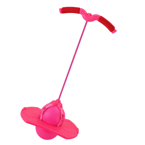 2Pcs Outdoor Pink Jumping Ball with Handle Fun Kids Exercise Accessory