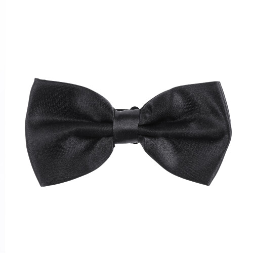 2Pcs Adjustable Black Bow Tie Polyester Silk Mens Bowknot for Parties