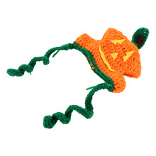 2Pcs Pet Hat Pumpkin Cape Soft Knitted Halloween Outfit