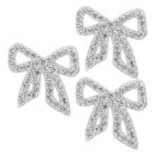 6Pcs Cute Multi Color Rhinestone Bow Sew on Applique for Clothes
