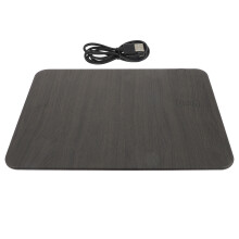 2Pièces Tapis Souris Charge Fil PU Gaming Antidérapant Noir
