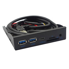 USB Front Panel HUB 5Gbps 2 X USB3.0 + 1 X TYPE-C + TF/ + HD AUDIO 3.5mm Earphone Jack Mic Adapter for Desktop