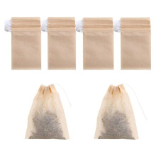 400 Pack Disposable Drawstring Tea Filter Bags Safe Unbleached Paper Tea Infuser Drawstring Empty Bag for Loose Leaf Tea