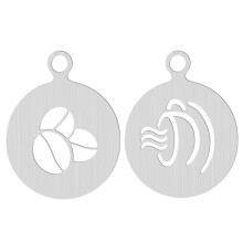 4Pcs Stainless Steel Coffee Stencils DIY Cappuccino Art Silver