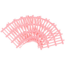 20Pcs Pink Plastic Miniature Fence for Dollhouse Farm Playsets