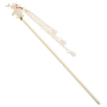 5Pcs Silver Chinese Hair Sticks with Rabbit Tassels for Girls Hanfu