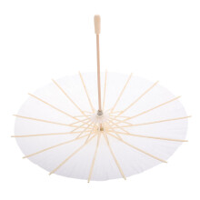 2Pcs Handmade Beige Paper Parasol Umbrellas for Wedding Party Crafts