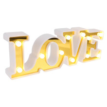 2Pcs Yellow LED Neon Love Letters Light for Bedroom and Office