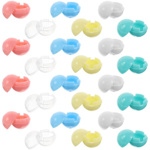 60Pcs Small Assorted Plastic Round Capsules for Gumball Machine Toys