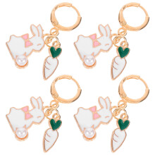 8Paires Accessoires Crochet Lapin En Zinc Alliage Clips Métal Colorés