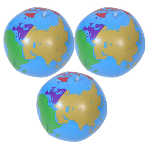 6Pcs PVC Inflatable Floating Globe Balls Educational Pool Toys