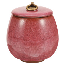4Pcs Compact Ceramic Pet Urns Dark Red Small Dog Cat Ashes Storage Urn