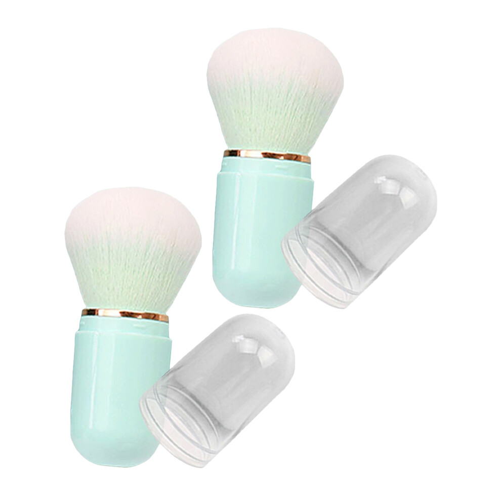 Totority Blue 5Pcs Sky- Retractable Makeup Brushes Soft Blush And Foundation Set
