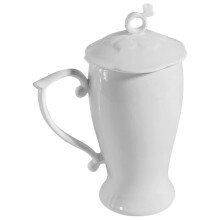 5Pcs Ceramic Coffee Cups White Mugs for Daily Beverage Use
