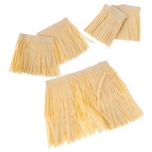 45Pcs Stretchable Yellow Tassel Hula Skirt Hawaiian Beach Costume