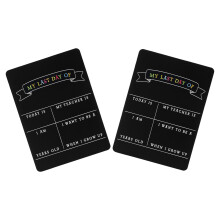 4Pcs Black Wooden School Photo Prop Double Sided Memory Board