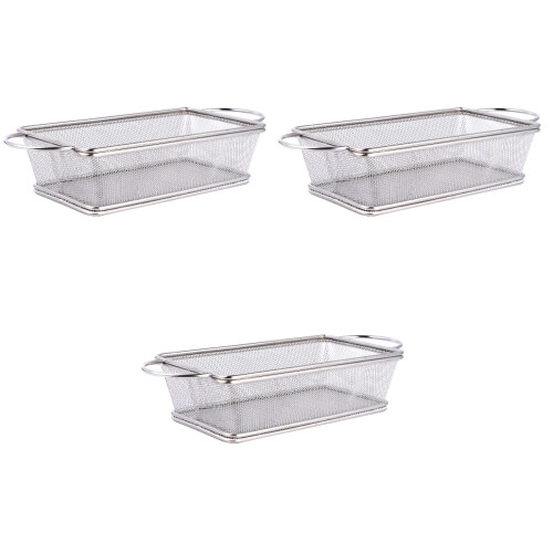 3Stk Silber Frittierkorb Feinmaschig Küchen Für Snacks 2
