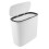 2Pcs Compact Plastic Trash Container White for Office Bathroom Bedroom 2
