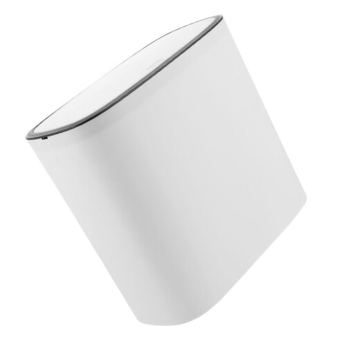2Pcs Compact Plastic Trash Container White for Office Bathroom Bedroom 2