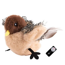 Interactief Kattenspeelgoed met Afstandsbediening, Vliegende Vogel, Flapperende Vleugels, Mus-Speelgoed, Levendig Getjilp,
