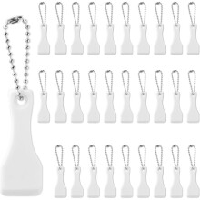 30Pcs White Plastic Scratch Ticket Scratcher Tool Card Scraper Scratch Off Tool Keyring Ticket Scratcher for Label,Film