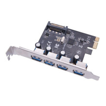 PCI-E Naar USB 3.0 Uitbreidingskaart 4-Poorts PCIE USB 3.0 Desktop-Uitbreidingskaartadapter 5 Gbps -Voeding voor Pc