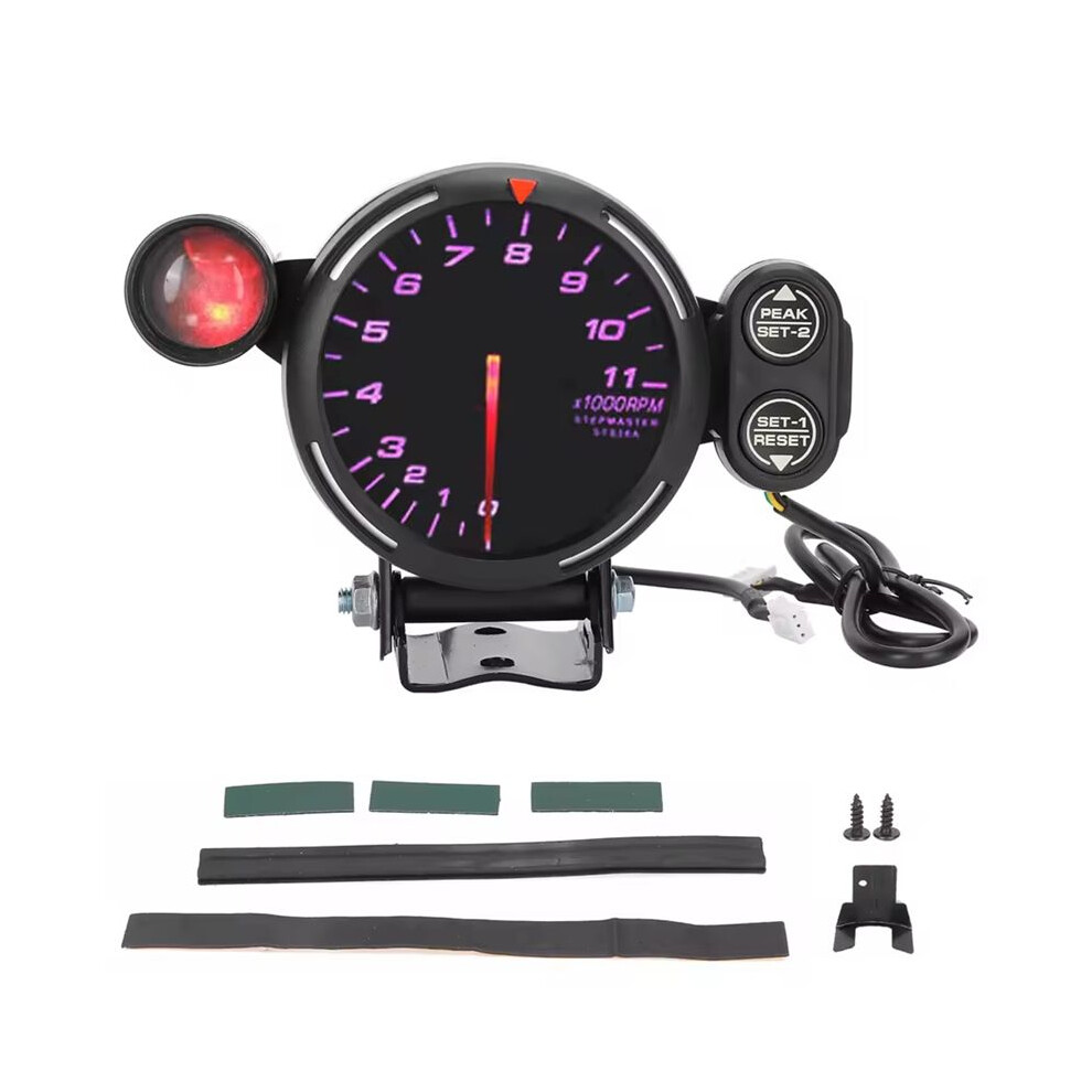 Rpm Tacho Gauge Electronic 10-15V Auto Tachometer Clear Display 3.15In 7 Color Abs For Replacement 4713433459395