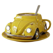 Shaped Coffee Mug Heat Resist Funny Coffee Cup Large Capacity Handmade Decoration Cup for Coffee Lovers Yellow