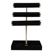 3 Tier Bracelet Holder Display - Detachable T Bar Black Velvet Bracelet Holder, Jewelry Holder for Bracelet, Necklace