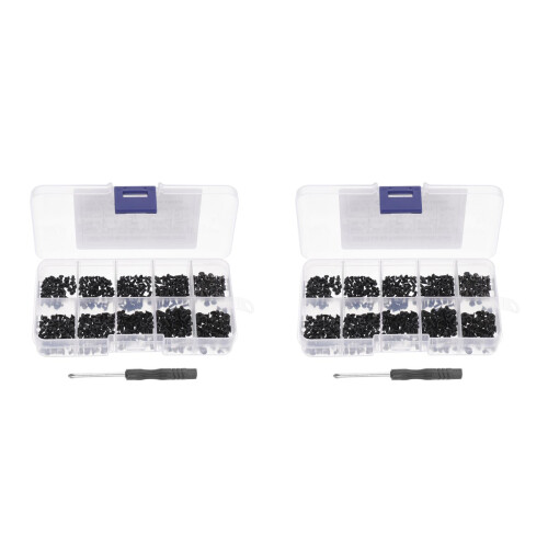 2Ensembles Vis Ordinateur M2.5 Acier Carbon Résistante Noire 2