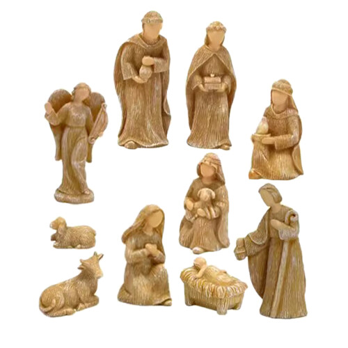 40Pièces Figurines De Résine Khaki Décor Maison Noël 1