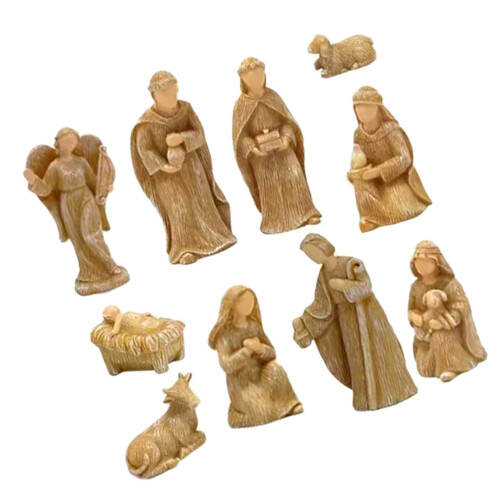 40Pièces Figurines De Résine Khaki Décor Maison Noël 2
