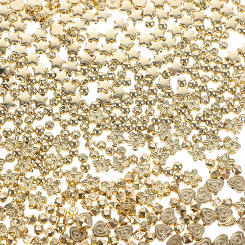 2400Pièces Perles Dorées En Plastique Pour DIY 1