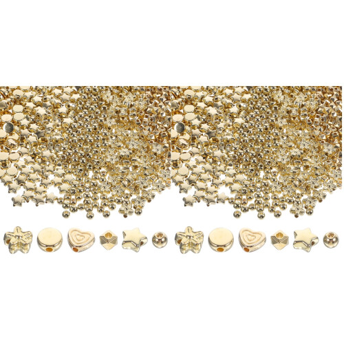 2400Pièces Perles Dorées En Plastique Pour DIY 2