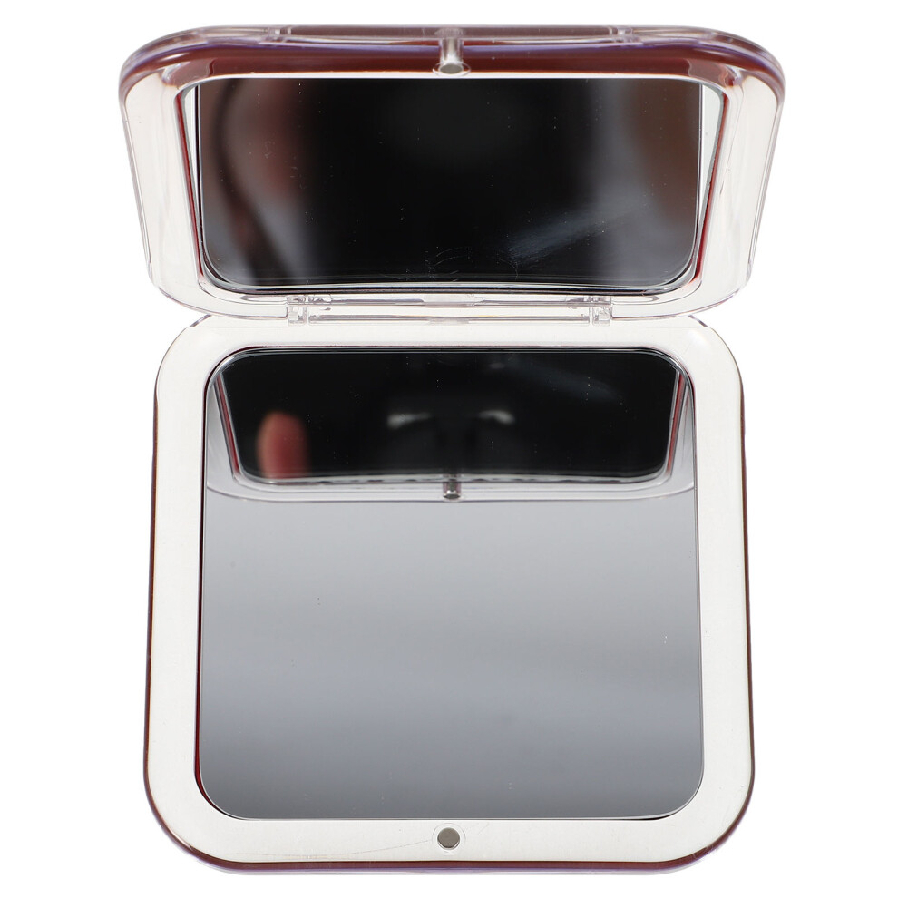 Inoomp Dark/Red 3Pcs Travel Compact Folding Mirror Acrylic Portable Handheld