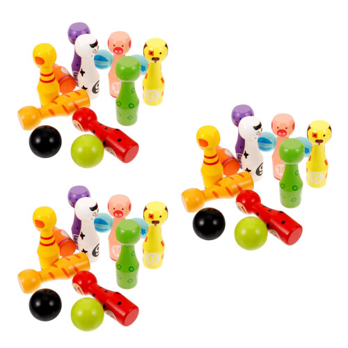 3Ensembles Kit Bowling En Bois Pour Enfants Variés 1