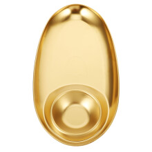 3Pcs Golden Stainless Steel Snack Plates for Home Dining