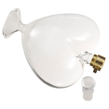 2Pcs Transparent Glass Heart Bottles Airtight Liquor Decanter for Wine