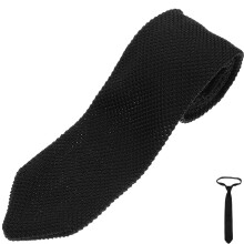 5Pcs Black Knit Ties for Men Polyester Costume Neckwear Party Use