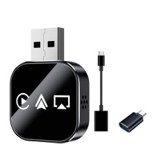 Adaptador Inalámbrico Carplay 3 en 1 para Android Auto, Airplay, USB, Carplay con Cable y Plug & Inalámbrico A