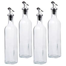8Pcs Clear Glass Storage Bottles with Metal Tops for Seasoning