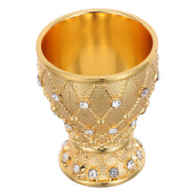 5Pcs Golden Mini Wine Chalice Cups Vintage European Design for Party