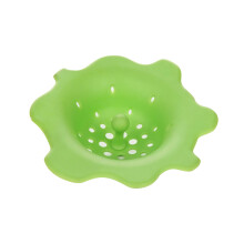 3Pcs Durable Silicone Sink Strainer Green Bathroom & Kitchen Filter
