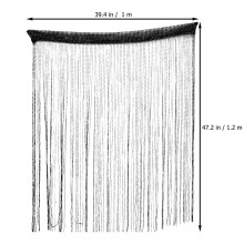 3Pcs Black Tassel Curtains Practical Decorative Curtains for Room