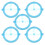 15Pcs Blue Plastic Circular Protractors with Swing Arm for Students 1
