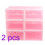 Pink Transparent Shoes Storage Boxes Stackable Shoe Racks 1