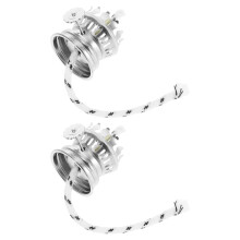 4Pcs Retro Silver Iron Oil Lamp Burners with Cotton Round Wicks