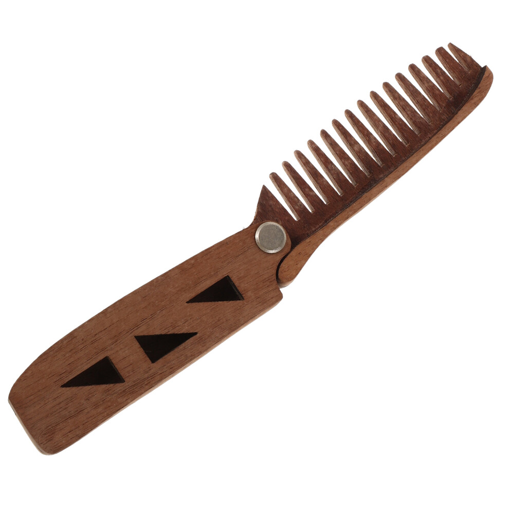 Aboofan Unisex 2Pcs Portable Wooden Beard And Mustache Combs Wide Tooth With Pu Case